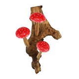 Red Wall Hanging 3 Mushrooms Sculpture