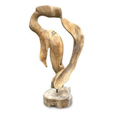 Teak Abstract Sculpture on Stand 60cm