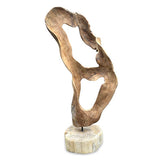 Teak Abstract Sculpture on Stand 60cm