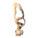 Teak Abstract Sculpture on Stand 60cm