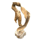 Teak Abstract Sculpture on Stand 60cm