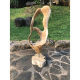 Teak Abstract Sculpture on Stand 60cm