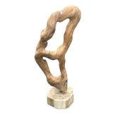 Teak Abstract Sculpture on Stand 60cm