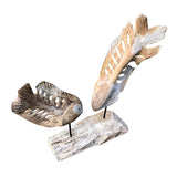 Double Fish Skeleton Sculpture on Stand large