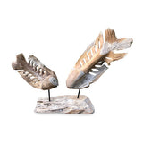 Double Fish Skeleton Sculpture on Stand large