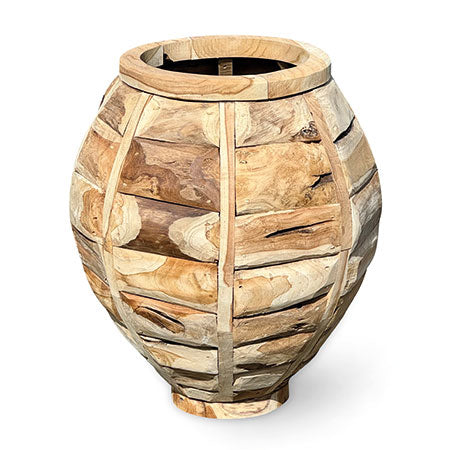 Teak Giant Rustic Garden Vase 80cm