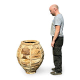 Teak Giant Rustic Garden Vase 80cm