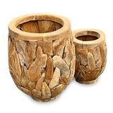 Teak Root Garden Planter Pots set of 2