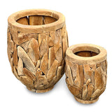 Teak Root Garden Planter Pots set of 2