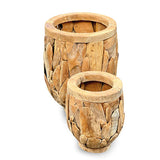 Teak Root Garden Planter Pots set of 2