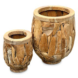 Teak Root Garden Planter Pots set of 2