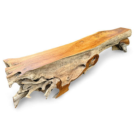 Giant Teak Log Bench 260-280cm