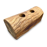 Teak Log Table Wine Holder 2 bottles