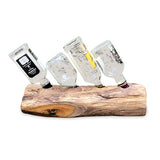 Teak Log Table Wine Holder 4 bottles