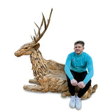 Teak Stag Bench large