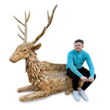 Teak Stag Bench large