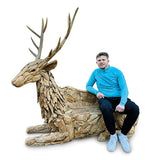 Teak Stag Bench large