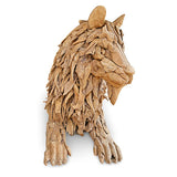 Teak Lion Bench large