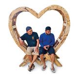 Teak Driftwood Love Bench 180cm