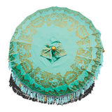 Bali Sun Parasol mint green and gold 2m (with pole joint)