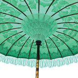 Bali Sun Parasol mint green and gold 2m (with pole joint)