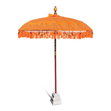 Bali Sun Parasol citrus orange and gold 2m (with pole joint)