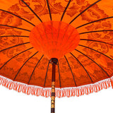 Bali Sun Parasol citrus orange and gold 2m (with pole joint)