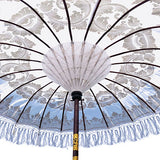 Bali Sun Parasol cloud white and gold 2m (with pole joint)