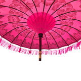 Bali Sun Parasol bubblegum pink and gold 2m (with pole joint)