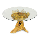 Lombok Round Dining Table with Glass 120cm