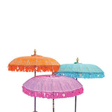 Bali Sun Parasol citrus orange and gold 2m (with pole joint)