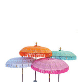 Bali Sun Parasol bubblegum pink and gold 2m (with pole joint)