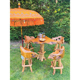 Bali Sun Parasol citrus orange and gold 2m (with pole joint)