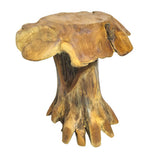 Driftwood style Teak Root mushroom rounded drinks table or stool