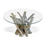 Root Driftwood Coffee Table with 90cm round glass