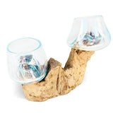 Root with Double Glass Bowl mini (tall & low)