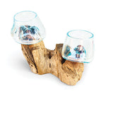 Root with Double Glass Bowl mini (tall & low)