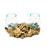 Root with Double Glass Bowl mini (tall & low)