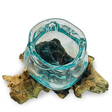 Root with Molten Crinkle Glass Bowl small