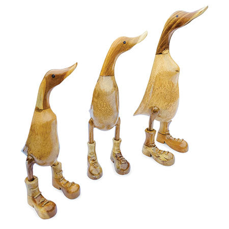 Wooden Duck in Boots – set of 3