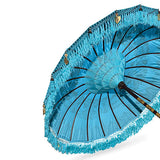 Bali Sun Parasol sky blue and gold large 2.5m (with pole joint)