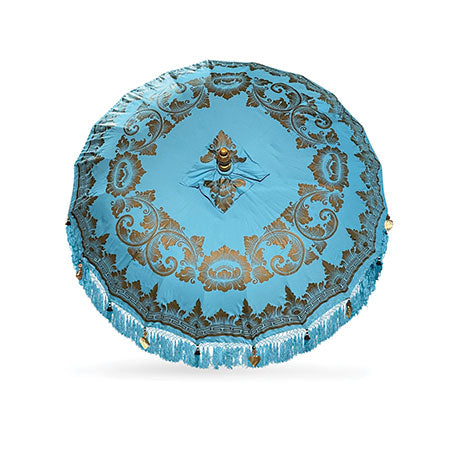 Bali Sun Parasol sky blue and gold 2m (with pole joint)