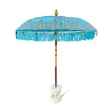 Bali Elephant Parasol Base with Drinks Table