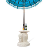 Bali Elephant Parasol Base with Drinks Table