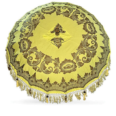 Bali Sun Parasol lemon yellow and gold large 2.5m (with pole joint)