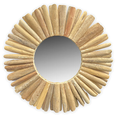 Driftwood Round Mirror 80cm