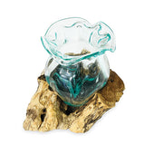 Root with Molten Crinkle Glass Bowl medium