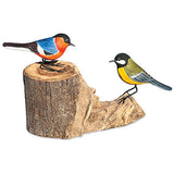 2 Hand Carved, Hand Painted Birds on Driftwood