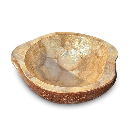 Pearl Inlay Coconut Shell Bowl gold