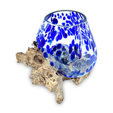 Root with Blue Mottled Glass Bowl extra small